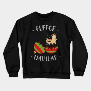 Fleece Navidad Christmas Llama Crewneck Sweatshirt